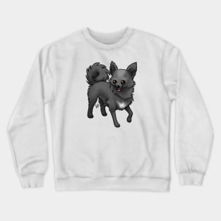 Dog - Chihuahua - Long Haired - Black Crewneck Sweatshirt